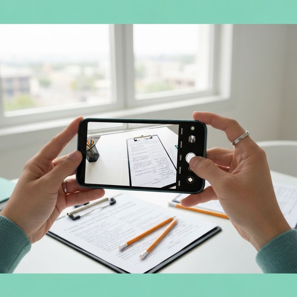 Smartphone photographing handwritten clinical intake forms