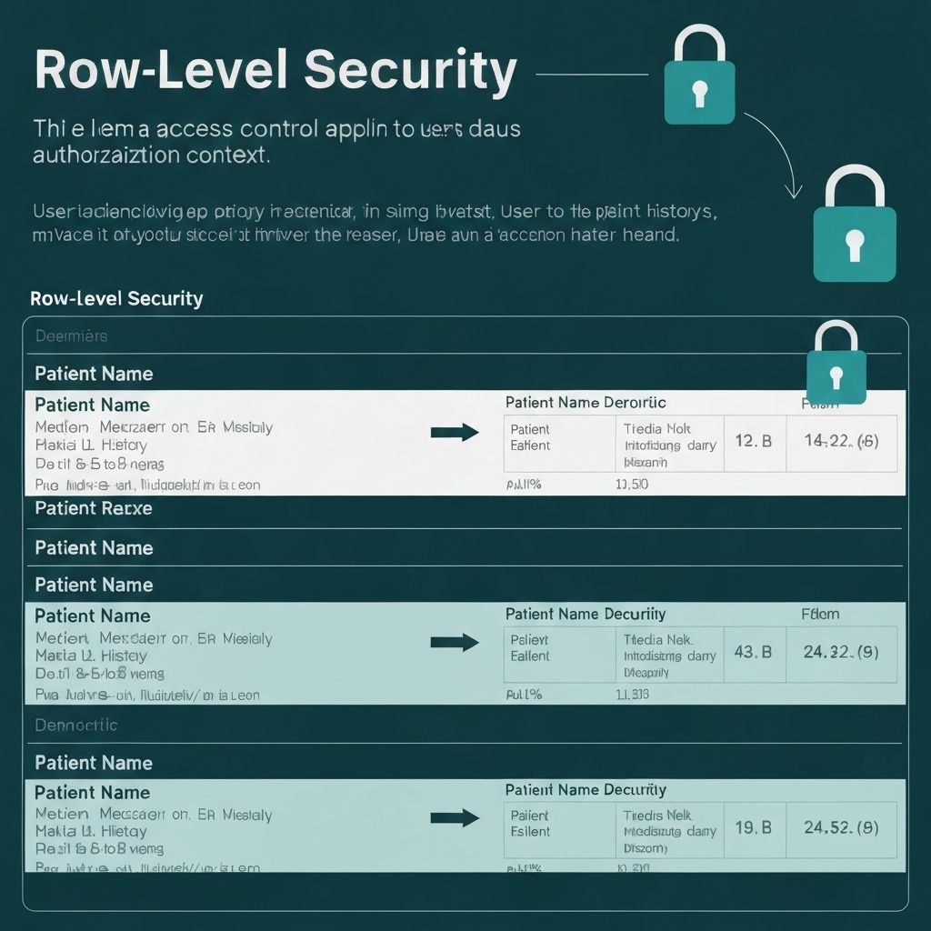 Row-Level Security filtering database queries based on clinician authorization